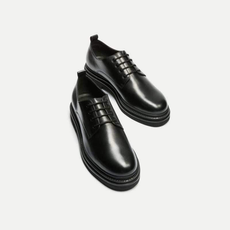 Brooklyn Derby Shoe Black Leather DETAIL 2