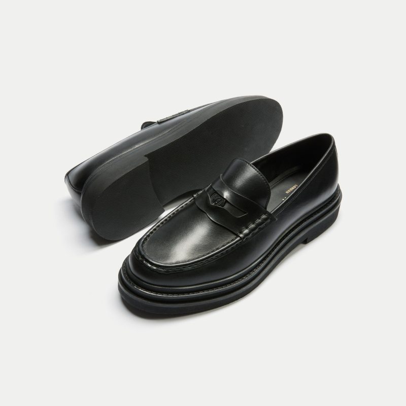 Brooklyn Penny Loafer Black Leather DETAIL 1