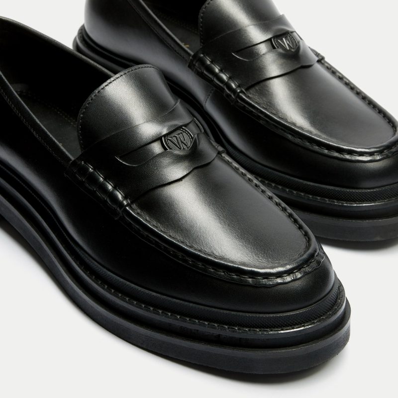 Brooklyn Penny Loafer Black Leather DETAIL 3