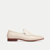 Walk London Mens Capri Saddle Loafer in Off White Leather