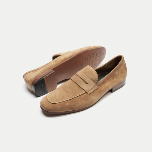 Capri Saddle Loafer Tan Suede DETAIL 1