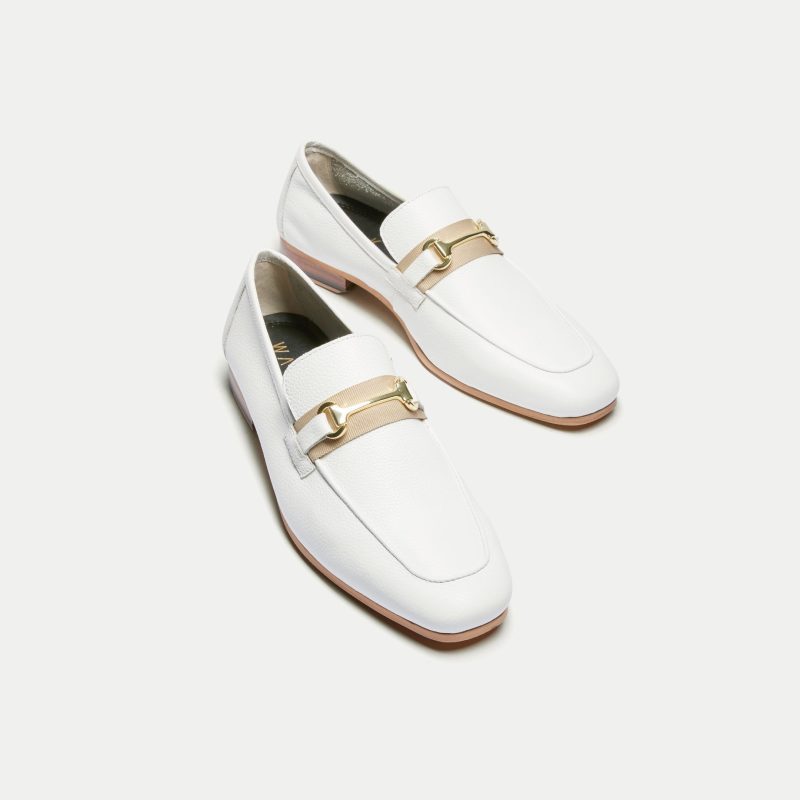 Capri Trim Loafer Off White Leather DETAIL 1