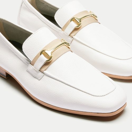 Capri Trim Loafer Off White Leather DETAIL 3