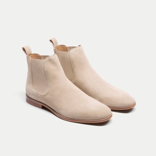 Florence Chelsea Boot Stone Suede THREE QUARTER