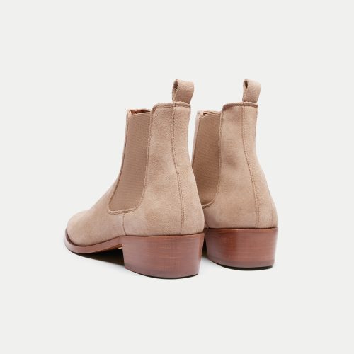 Hoxton Chelsea Boot Stone Suede HEEL