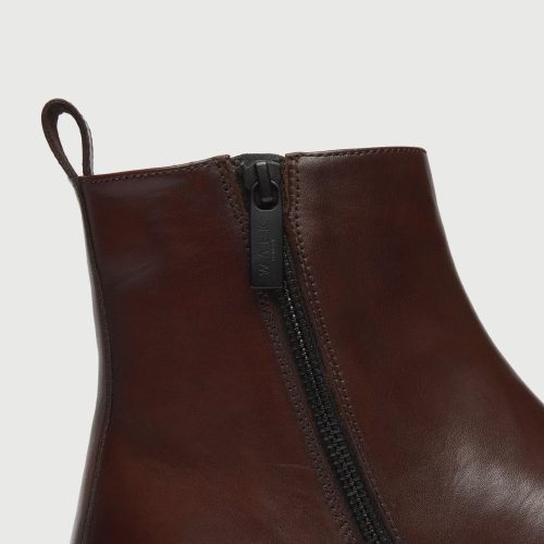 Milano Inside Zip Boot Brown Leather DETAIL 1