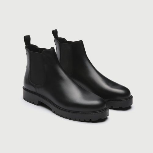 Sean Chelsea Boot Black Leather THREE QUARTER