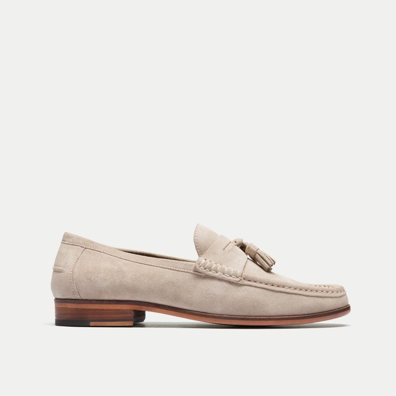 Tino Tassel Loafer Stone Suede SIDE