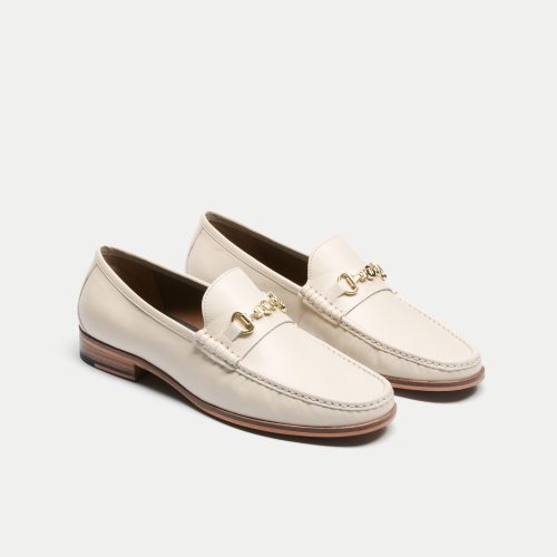 Tino Trim Loafer Off White Leather THREE QUARTER