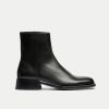 Walk London Mens Abbey Cuban Heel in Black Leather