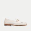 Walk London Womens Bella Trim Loafer in Off White Leather