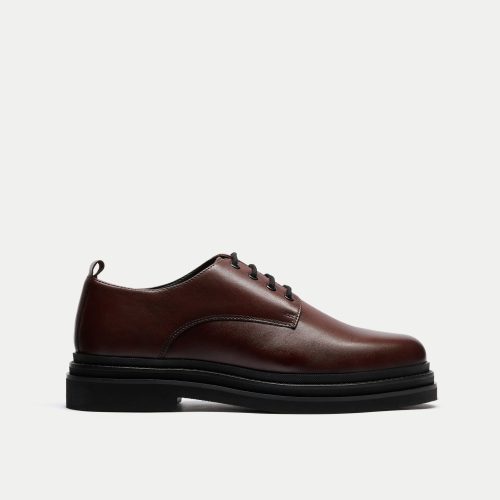 Walk London Brooklyn Derby Shoe - Brown Leather