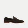 Walk London Mens Capri Saddle Loafer in Brown Suede