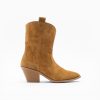 Walk London Womens Cora Western Boot in Tan Suede