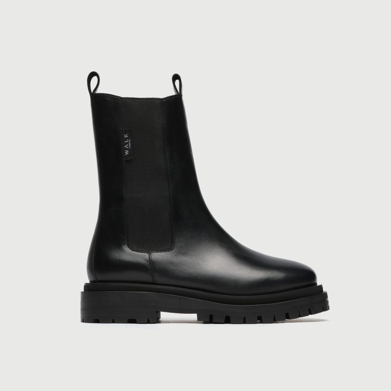 Walk London Womens Dana Chelsea Boot in Black Leather