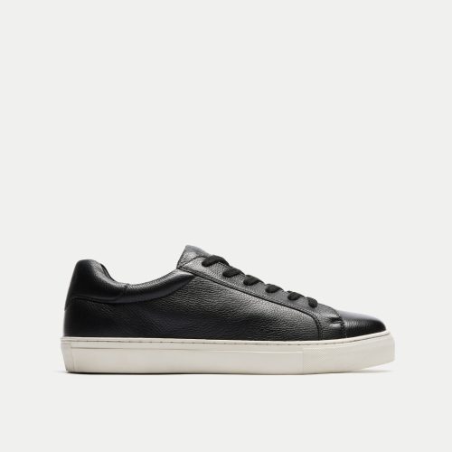 Walk London Mens Harrison Sneaker in Black Leather