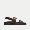 Walk London Mens Jackson Sandal in Brown Leather