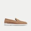 Walk London Mens Joshua Saddle Loafer in Tan Suede