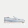 Walk London Mens Joshua Slip On in Light Blue Suede