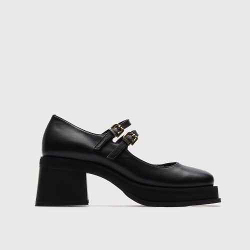 Walk London Womens Lily Mary Jane in Black Leather