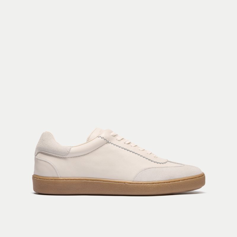 Mens Lisbon Trainer in Off White Leather | Walk London