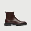 WALK London Mens Milano Inside Zip Boot in Brown Leather