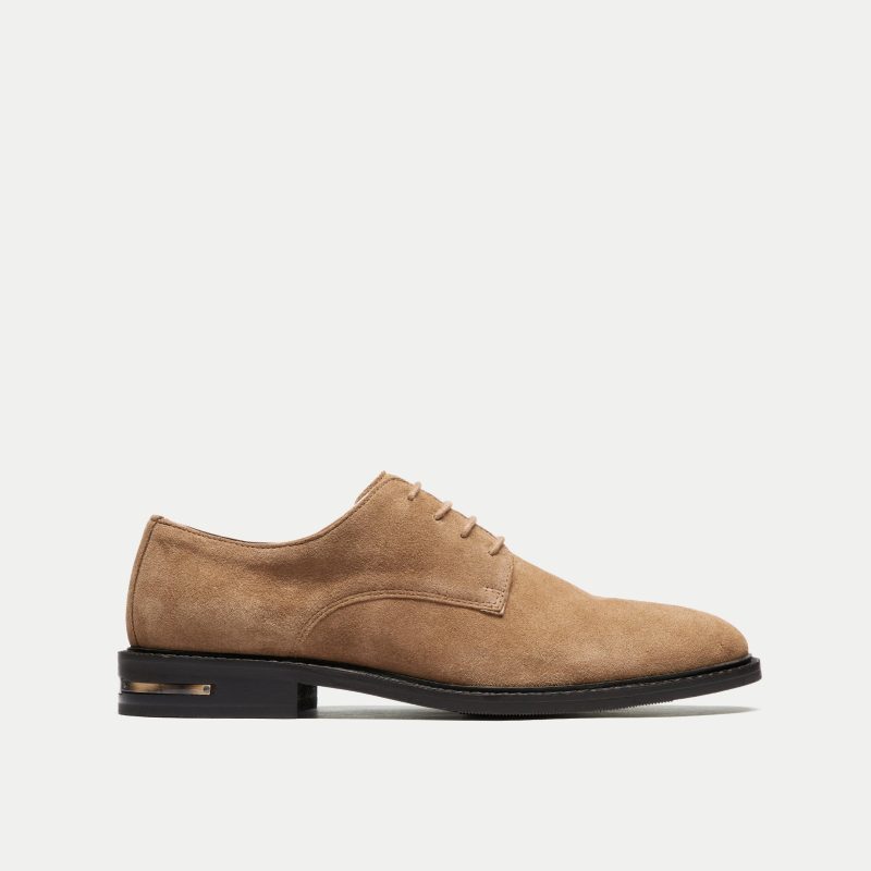 Walk London Mens Oliver Derby Shoe in Tan Suede