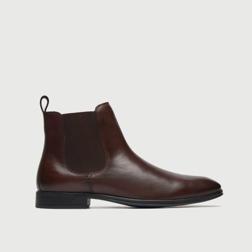 WALK London Mens Oscar Chelsea Boot in Brown Leather