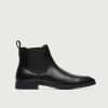 WALK London Mens Oscar Chelsea Boot in Black Leather