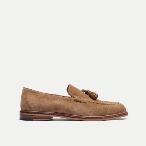 Walk London Mens Putney Tassel Loafer - Tan Suede