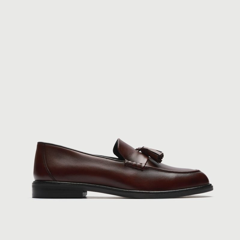 Walk London Mens Putney Tassel Loafer - Brown Leather