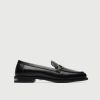 Walk London Women's Rhea Trim Loafer in Black Leather