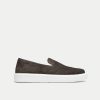 Walk London Mens Robbie Slip On in Brown Suede