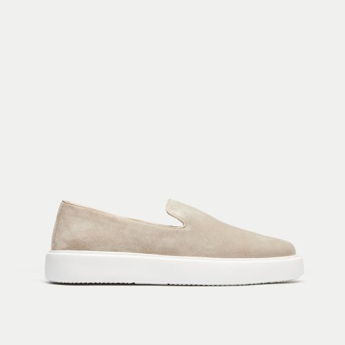 Walk London Mens Robbie Slip On in Stone Suede