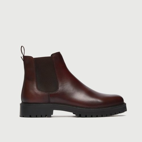 WALK London Men's Sean Chelsea Boot in Brown Leather