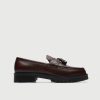 WALK London Men's Sean Tassel Loafer in Brown Leather