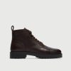 Walk London Mens - Sean Toe Cap Boot - Brown Leather