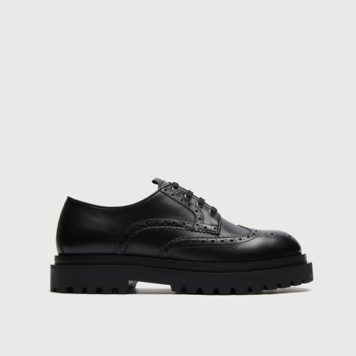 WALK London Mens Sully Brogue in Black Leather