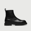 WALK London Mens Sully Inside Zip Boot in Black Leather