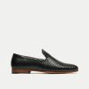 Walk London Mens Terry Weave Loafer in Black Leather