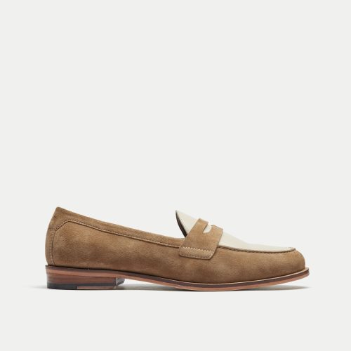 Walk London Mens Torbole Saddle Loafer in Tan Suede