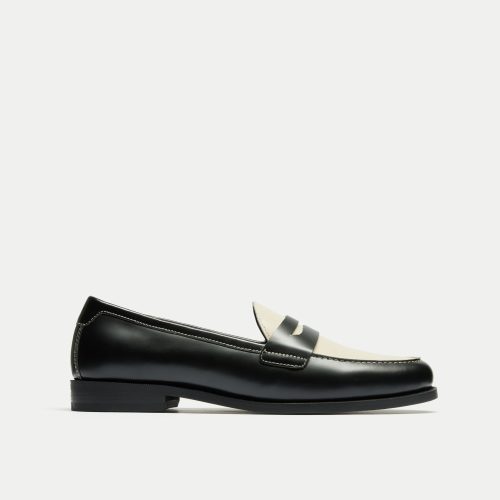 Walk London Mens Torbole Saddle Loafer in Black Leather