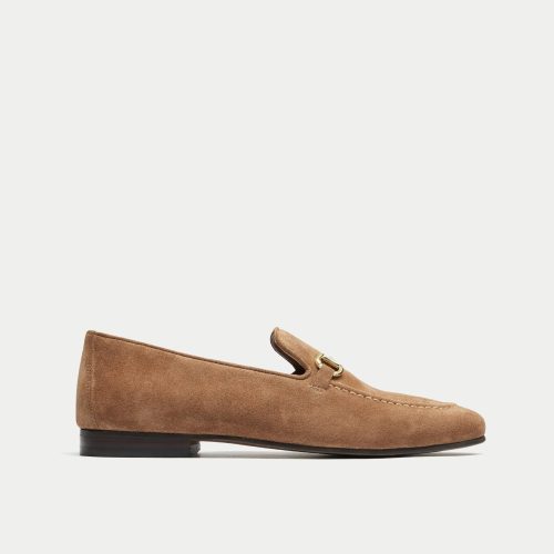 Walk London Mens Trent Trim Loafer in Tan Suede