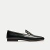 Walk London Mens Trent Trim Loafer in Black Leather