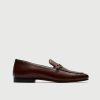 Walk London Mens Trent Trim Loafer in Brown Leather