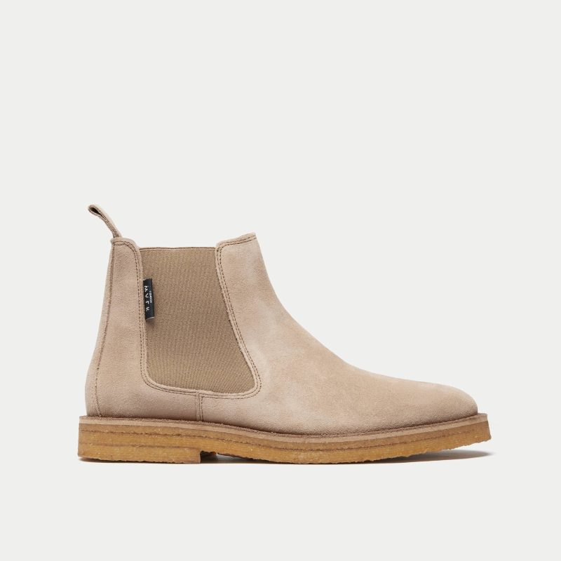 Walk London Mens Verona Chelsea Boot - Stone Suede